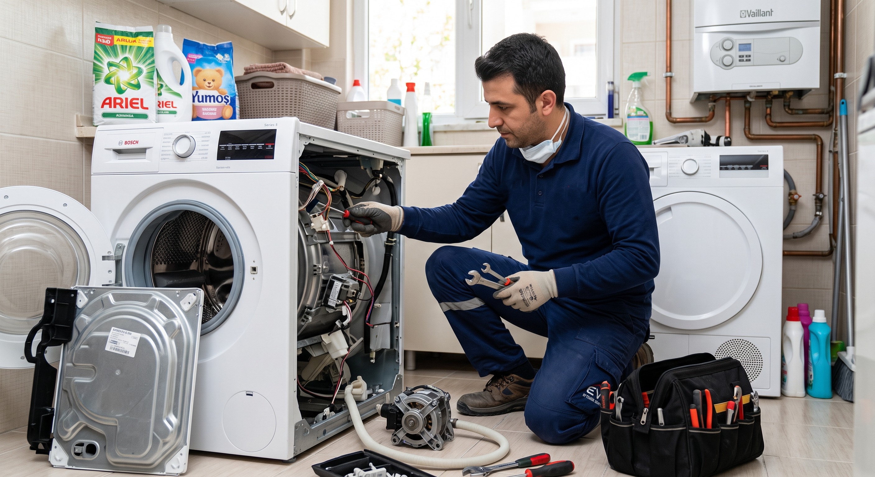 Ev aletleri teknik servisinde çalışan servis uzmanı